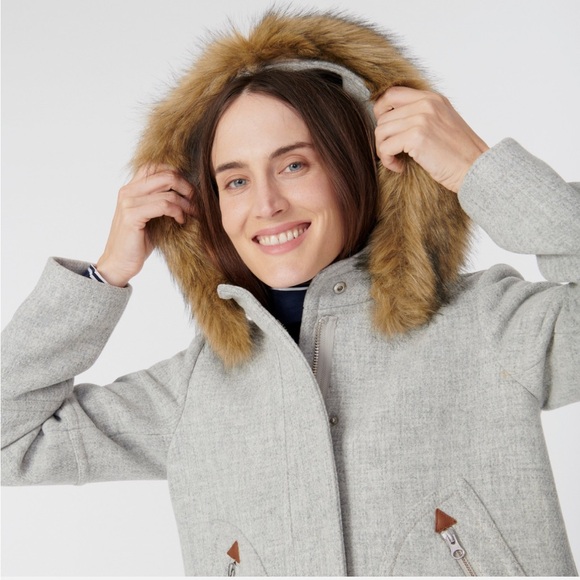 J.Crew Chateau Parka in Stadium Cloth Wool - Heather Gray Like New - Picture 4 of 9